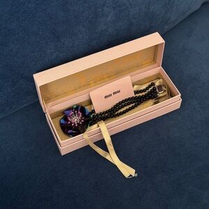 Miu Miu Iridiscent Floral Crystal Bracelet